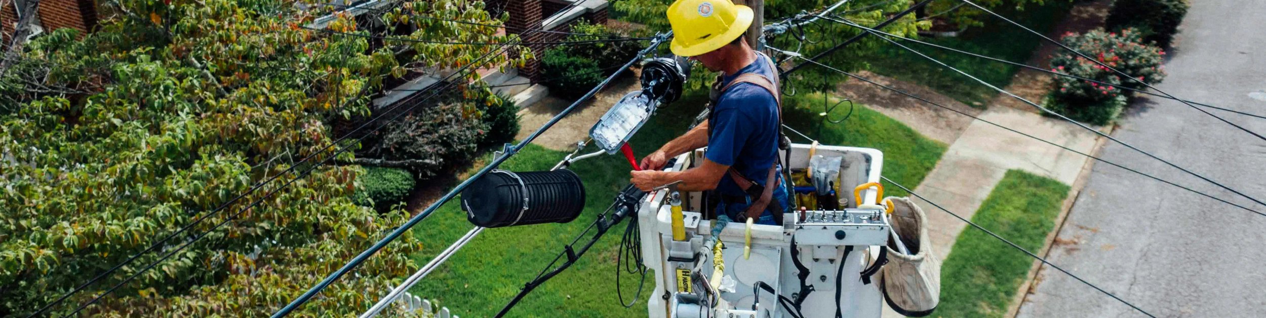 Worker Working on Power Lines